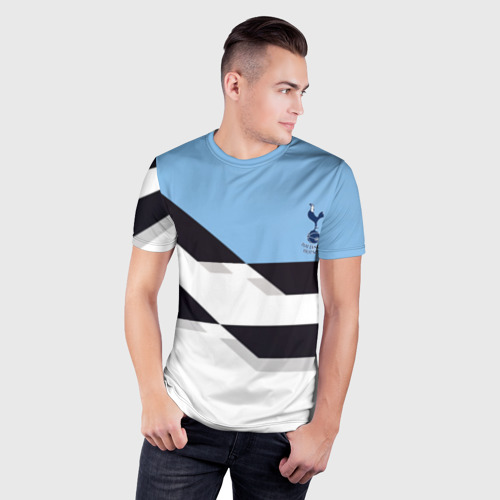 Мужская футболка 3D Slim с принтом Tottenham sport geometry, фото на моделе #1