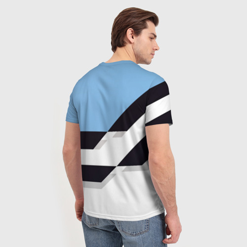 Мужская футболка 3D с принтом Tottenham sport geometry, вид сзади #2
