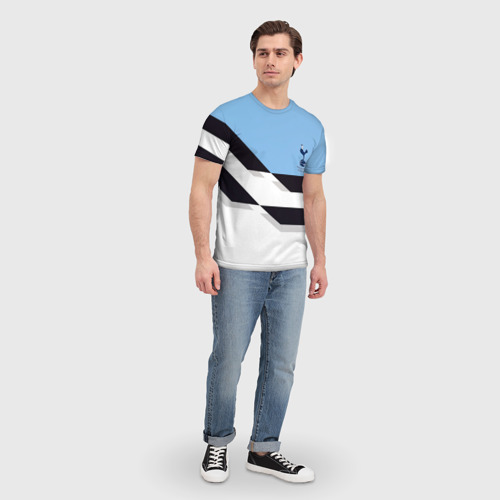 Мужская футболка 3D с принтом Tottenham sport geometry, вид сбоку #3