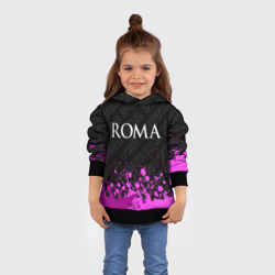 Толстовка с принтом Roma pro football посередине для ребенка, вид на модели спереди №3. Цвет основы: черный