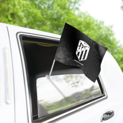 Флаг для автомобиля Atletico Madrid с потертостями на темном фоне - фото 2