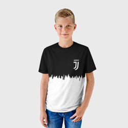 Детская футболка 3D Juventus белый огонь текстура - фото 2