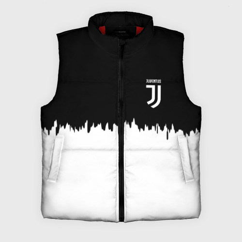 Мужской жилет утепленный 3D с принтом Juventus белый огонь текстура, вид спереди #2