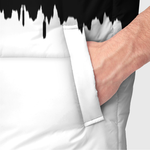 Мужской жилет утепленный 3D с принтом Juventus белый огонь текстура, фото #4