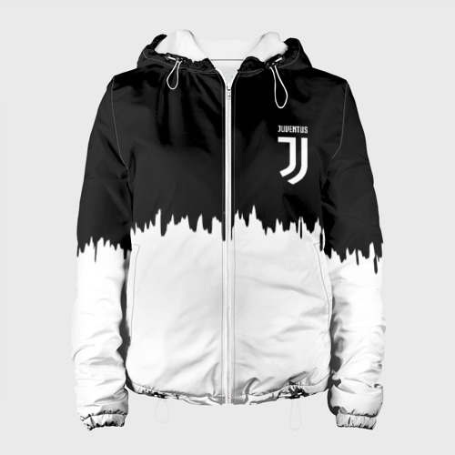 Женская куртка 3D Juventus белый огонь текстура, цвет белый