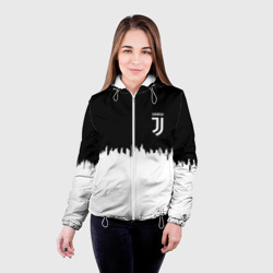 Женская куртка 3D Juventus белый огонь текстура - фото 2