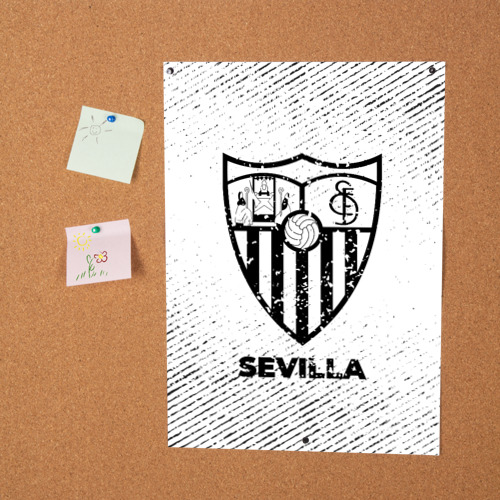 Постер Sevilla с потертостями на светлом фоне - фото 2