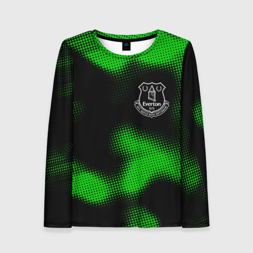 Женский лонгслив 3D Everton sport halftone, цвет 3D печать