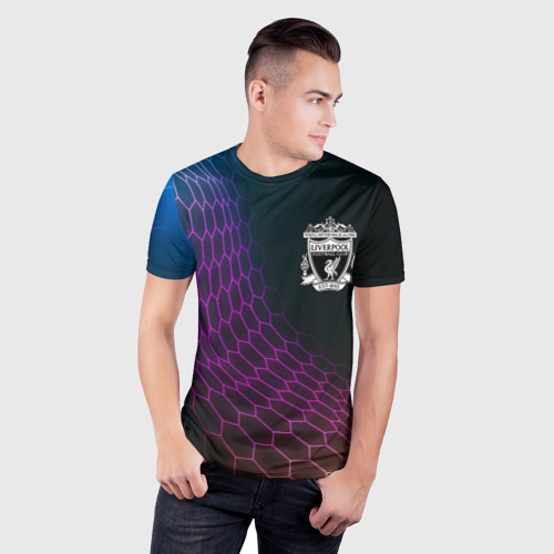 Мужская футболка 3D Slim Liverpool футбольная сетка, цвет 3D печать - фото 3