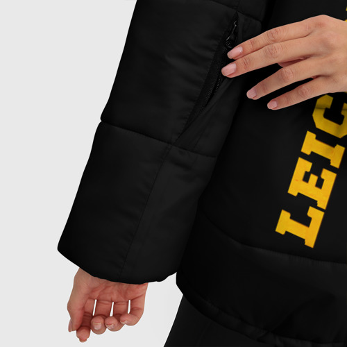Женская зимняя куртка Oversize Leicester City - gold gradient по-вертикали, цвет черный - фото 6