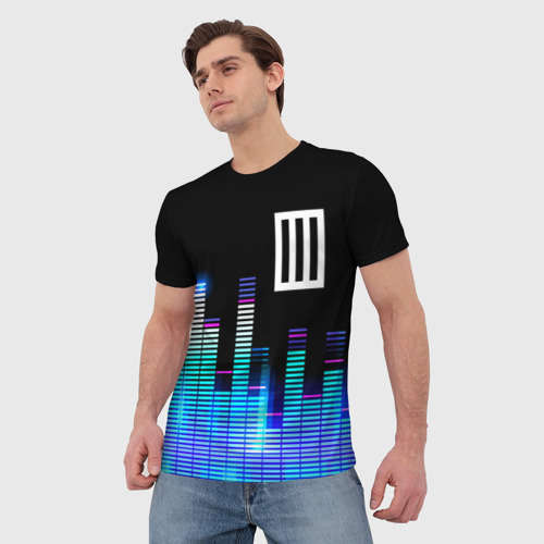 Мужская футболка 3D Paramore эквалайзер, цвет 3D печать - фото 3