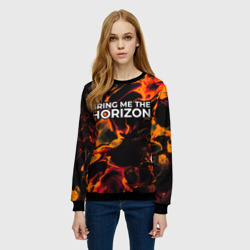 Женский свитшот 3D Bring Me the Horizon red lava - фото 2