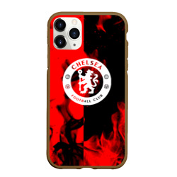 Чехол для iPhone 11 Pro Max матовый Chelsea fire storm текстура