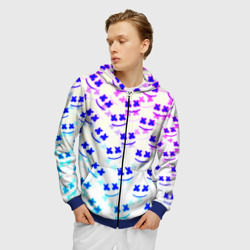 Мужская толстовка 3D на молнии Marshmello pattern neon - фото 2