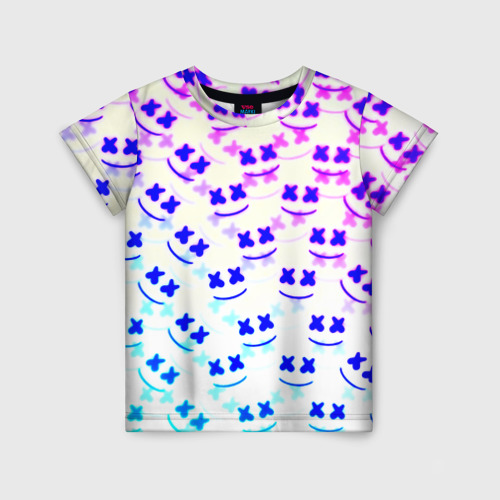 Детская футболка 3D Marshmello pattern neon, цвет 3D печать