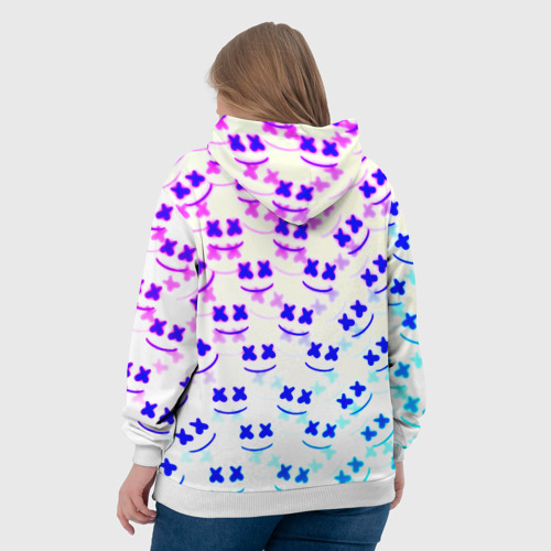 Женская толстовка 3D Marshmello pattern neon, цвет 3D печать - фото 7