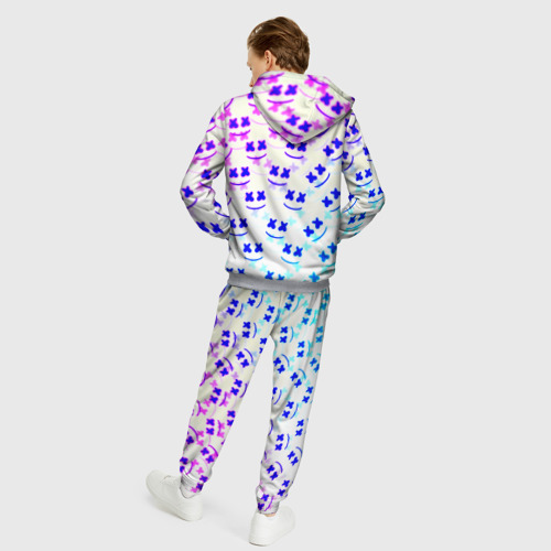 Мужской костюм с толстовкой 3D Marshmello pattern neon, цвет меланж - фото 4