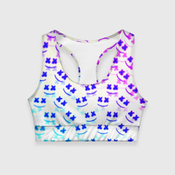 Женский спортивный топ 3D Marshmello pattern neon