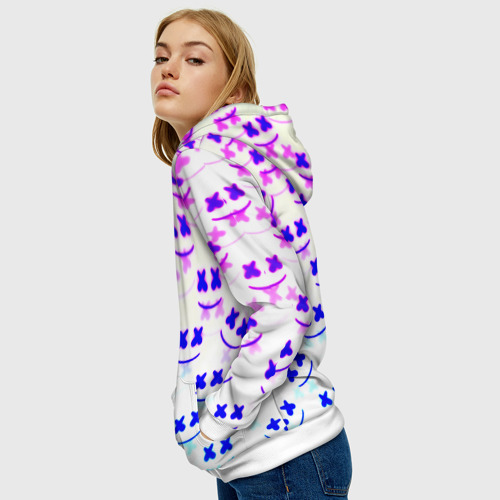 Женская толстовка 3D Marshmello pattern neon, цвет 3D печать - фото 5