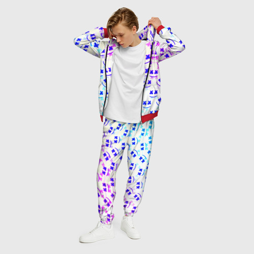 Мужской костюм 3D Marshmello pattern neon, цвет красный - фото 3