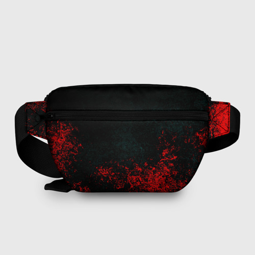 Поясная сумка 3D с принтом Cyberpunk 2077 брызги красок, вид сзади #1