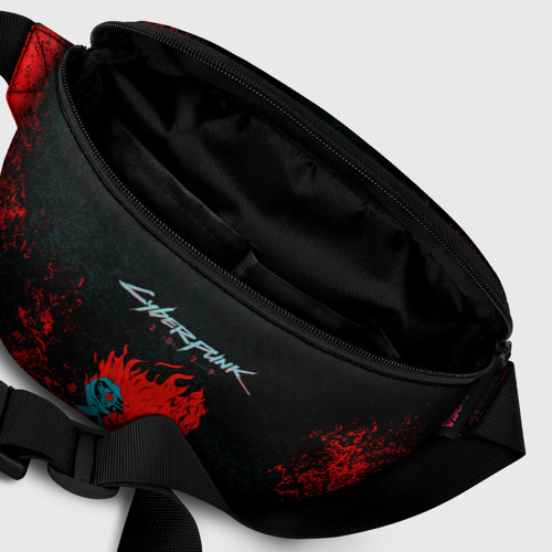 Поясная сумка 3D с принтом Cyberpunk 2077 брызги красок, фото #6
