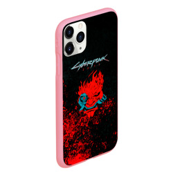 Чехол для iPhone 11 Pro Max матовый Cyberpunk 2077 брызги красок - фото 2