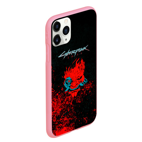 Чехол для iPhone 11 Pro Max матовый Cyberpunk 2077 брызги красок, цвет баблгам - фото 3
