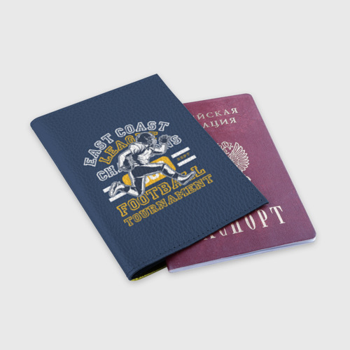 Обложка для паспорта матовая кожа Футбол американский , цвет желтый - фото 3
