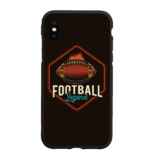 Чехол для iPhone XS Max матовый Легенда футбола, цвет черный