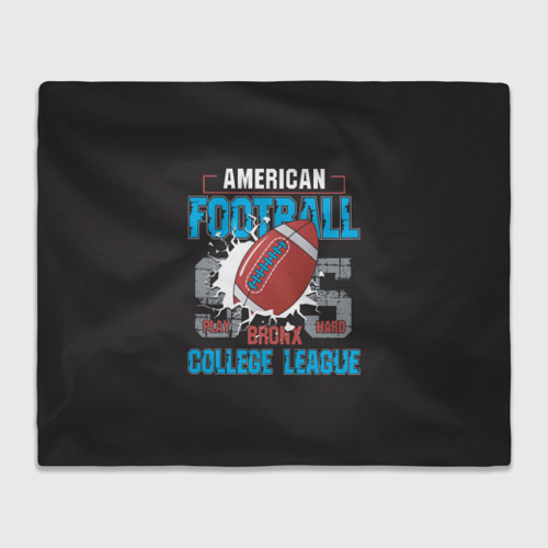 Плед 3D American football college league, цвет 3D (велсофт)
