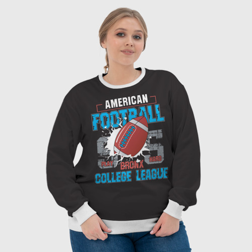 Женский свитшот 3D American football college league, цвет 3D печать - фото 6