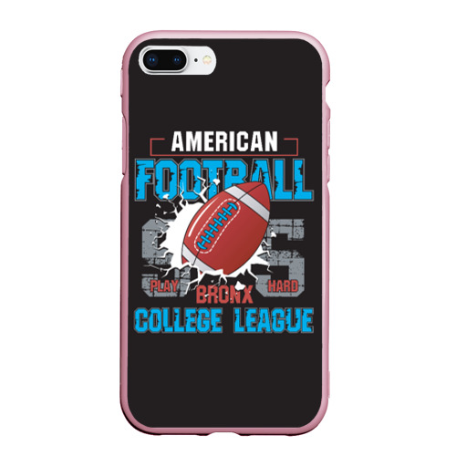 Чехол для iPhone 7Plus/8 Plus матовый American football college league, цвет розовый