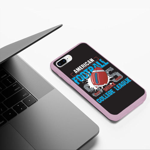 Чехол для iPhone 7Plus/8 Plus матовый American football college league, цвет розовый - фото 5