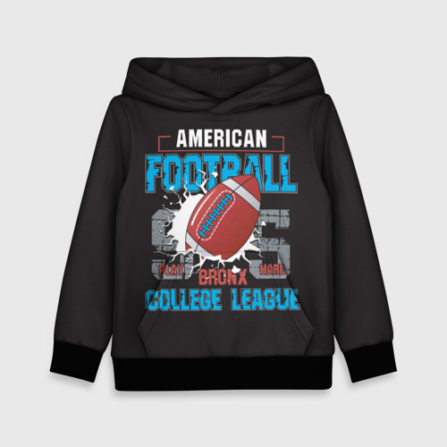 Детская толстовка 3D American football college league, цвет черный