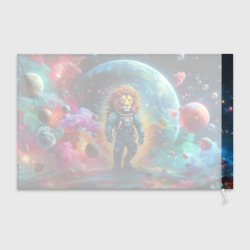 Флаг 3D Лев космонавт в неоновом космическом пространстве - фото 2