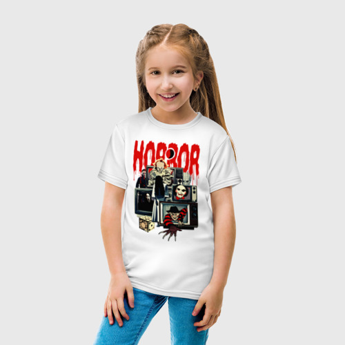 Детская футболка хлопок Герои фильмов ужасов, цвет белый - фото 5