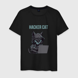 Темный кот - виртуальный воин – Мужская футболка хлопок с принтом купить со скидкой в -20%