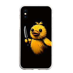 Чехол для iPhone XS Max матовый Утка с ножом мем