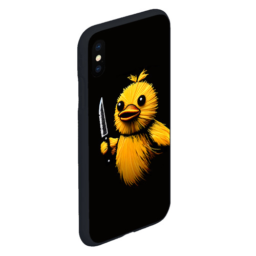 Чехол для iPhone XS Max матовый Утка с ножом мем, цвет черный - фото 3