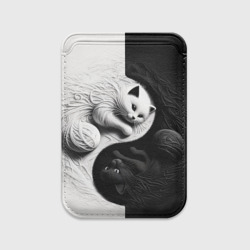 Картхолдер Magsafe магнитный Инь ян коты вязаные