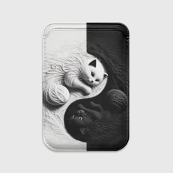 Картхолдер Magsafe магнитный Инь ян коты вязаные