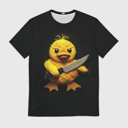 Мужская футболка 3D Мем уточка с ножом вязаная