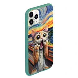 Чехол для iPhone 11 Pro Max матовый Кот крик вязаный арт - фото 2