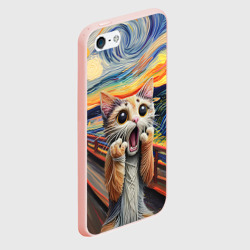 Чехол для iPhone 5/5S матовый Кот крик вязаный арт - фото 2