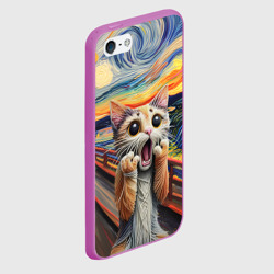 Чехол для iPhone 5/5S матовый Кот крик вязаный арт - фото 2