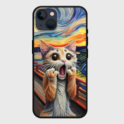 Кот крик вязаный арт – Чехол для iPhone 14 Plus с принтом купить