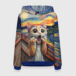 Женская толстовка 3D Кот крик вязаный арт