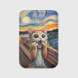 Картхолдер Magsafe магнитный Кот крик вязаный арт