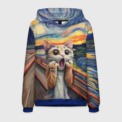 Мужская толстовка 3D Кот крик вязаный арт